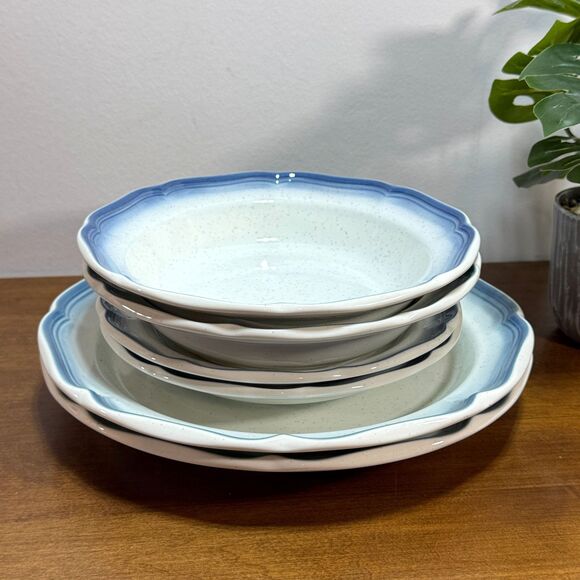 Mikasa Country Club Dinnerware Set Dinner Lunch Plates and Cereal Bowls 8 Pcs